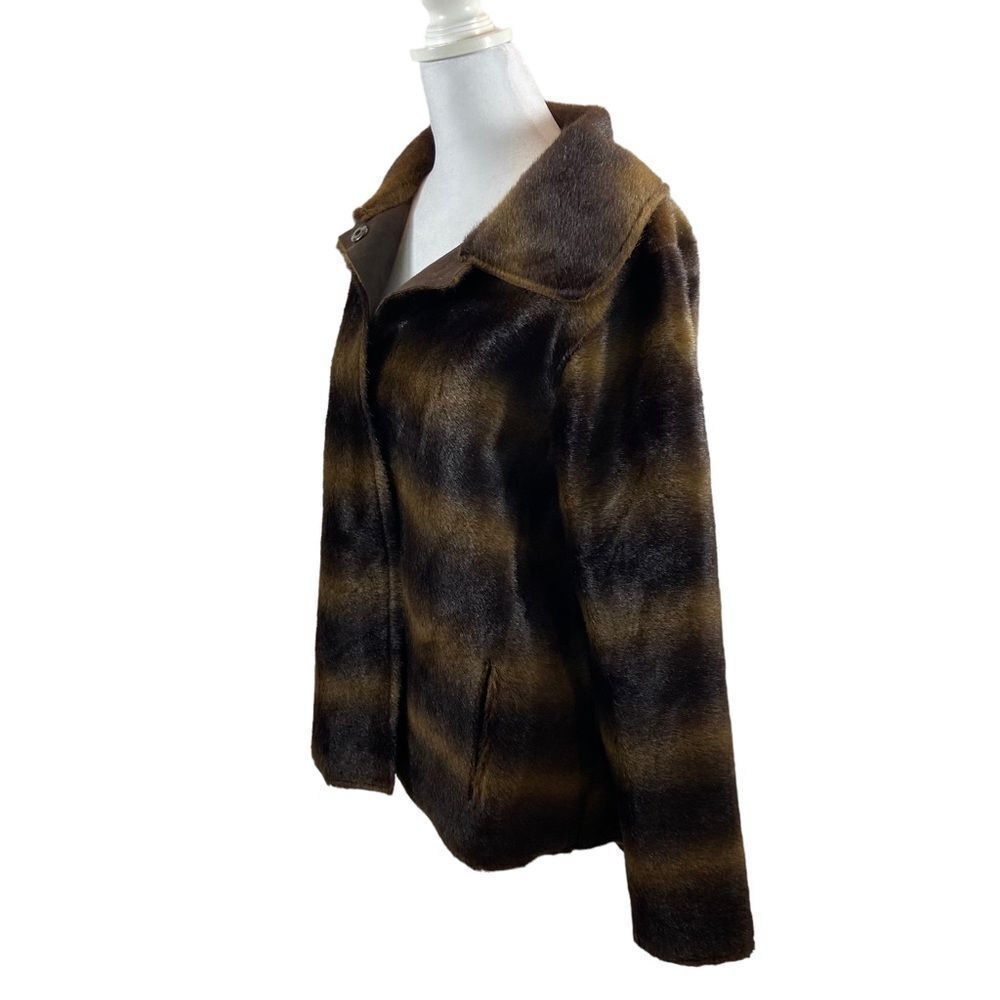 Bisou Bisou Brand Faux Fur And Faux Suede Lightweight Jacket Size Medium
